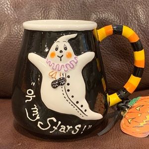 Oh My Stars Flying Ghost Halloween Mug - Blue Sky Clayworks